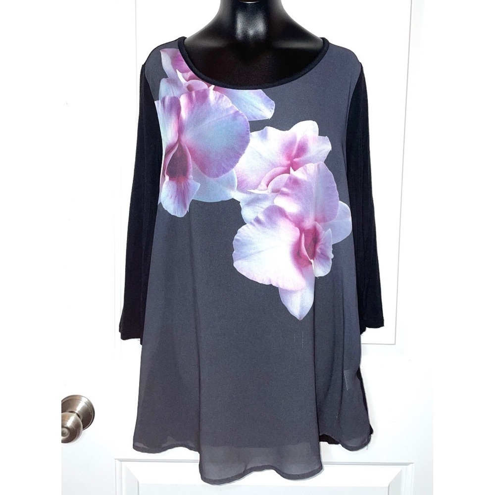 Black and purple blouse